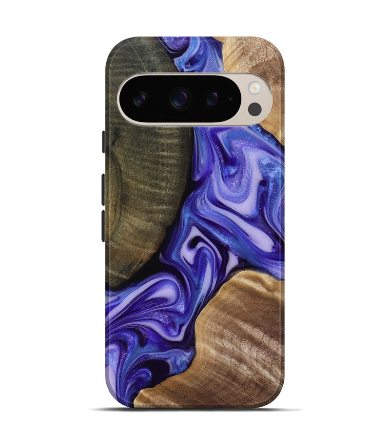 Pixel 9 Pro Wood Live Edge Phone Case - Mike (Purple, 818256)