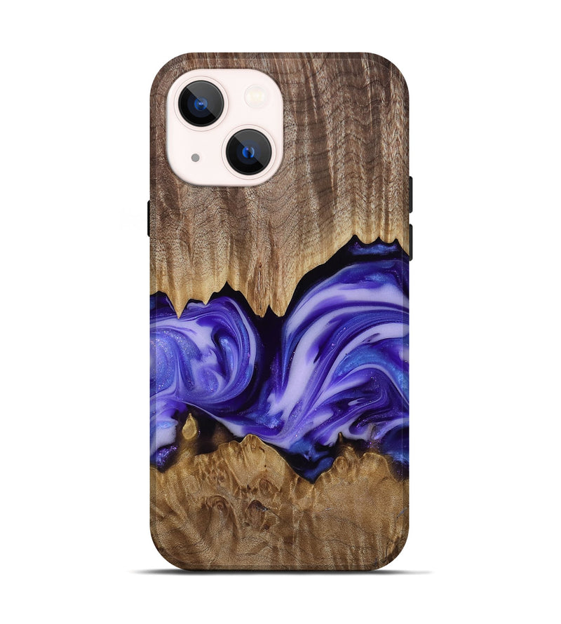iPhone 14 Wood Live Edge Phone Case - Willa (Purple, 818260)