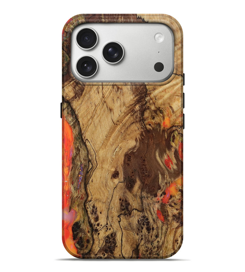 iPhone 17 Pro Max Wood Live Edge Phone Case - Arron (Red, 818271)