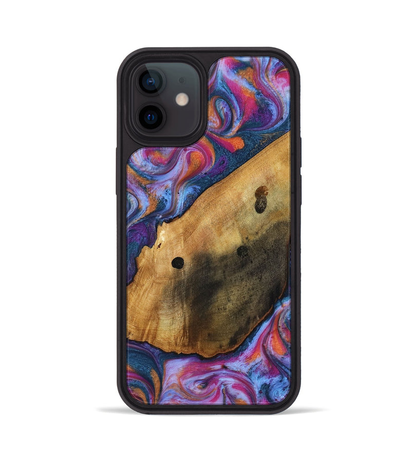 iPhone 12 Wood Phone Case - Tamia (Blue, 818370)