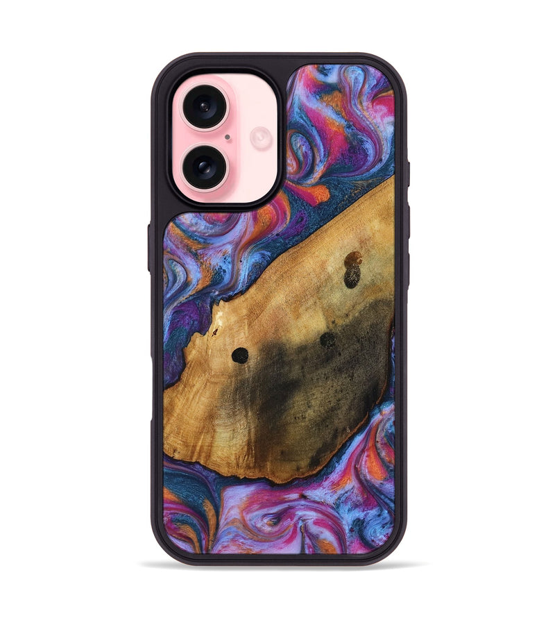 iPhone 16 Wood Phone Case - Tamia (Blue, 818370)