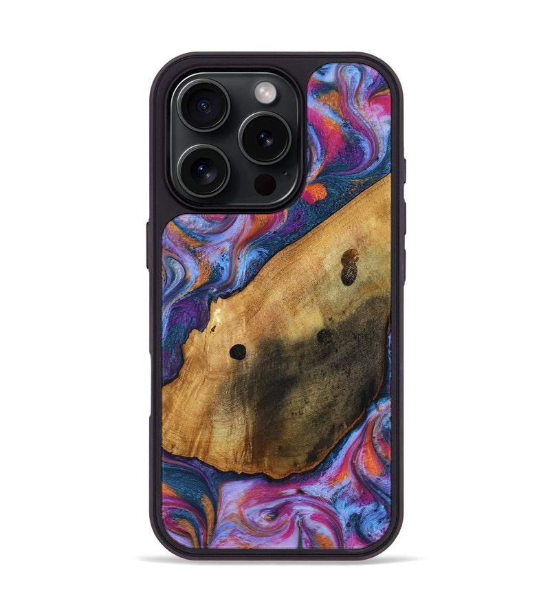 iPhone 16 Pro Wood Phone Case - Tamia (Blue, 818370)