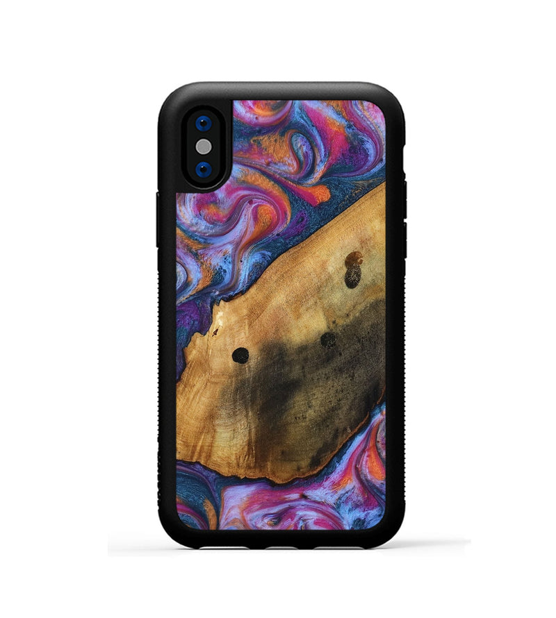 iPhone Xs Wood Phone Case - Tamia (Blue, 818370)
