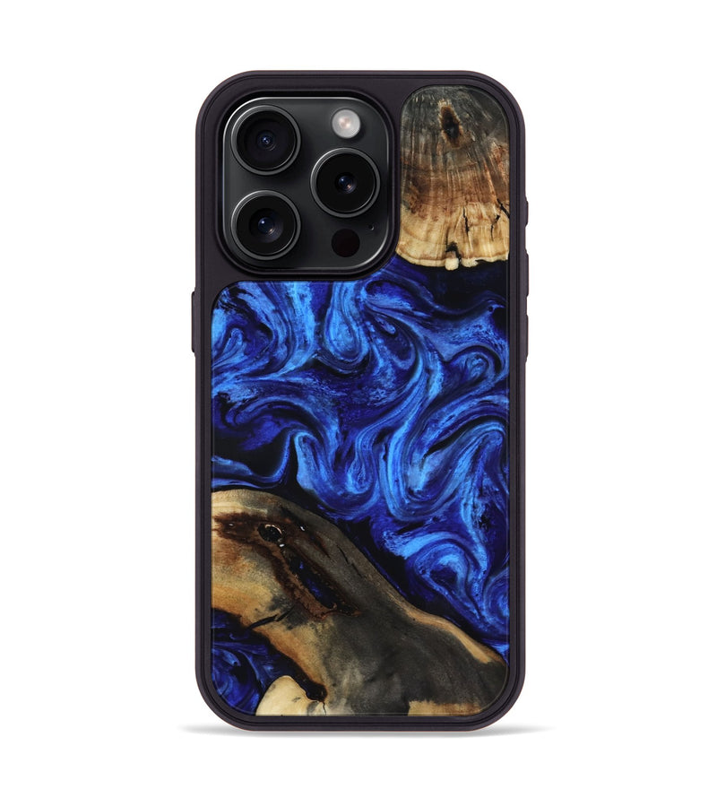 iPhone 15 Pro Wood Phone Case - Blake (Blue, 818371)