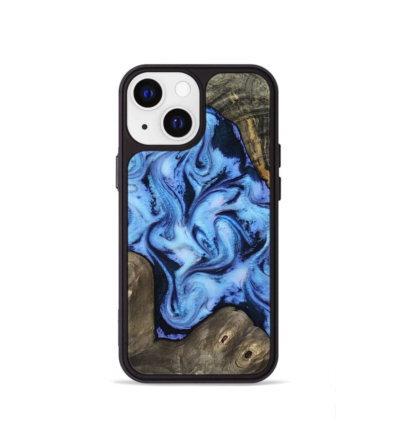 iPhone 13 mini Wood Phone Case - Arleth (Blue, 818373)