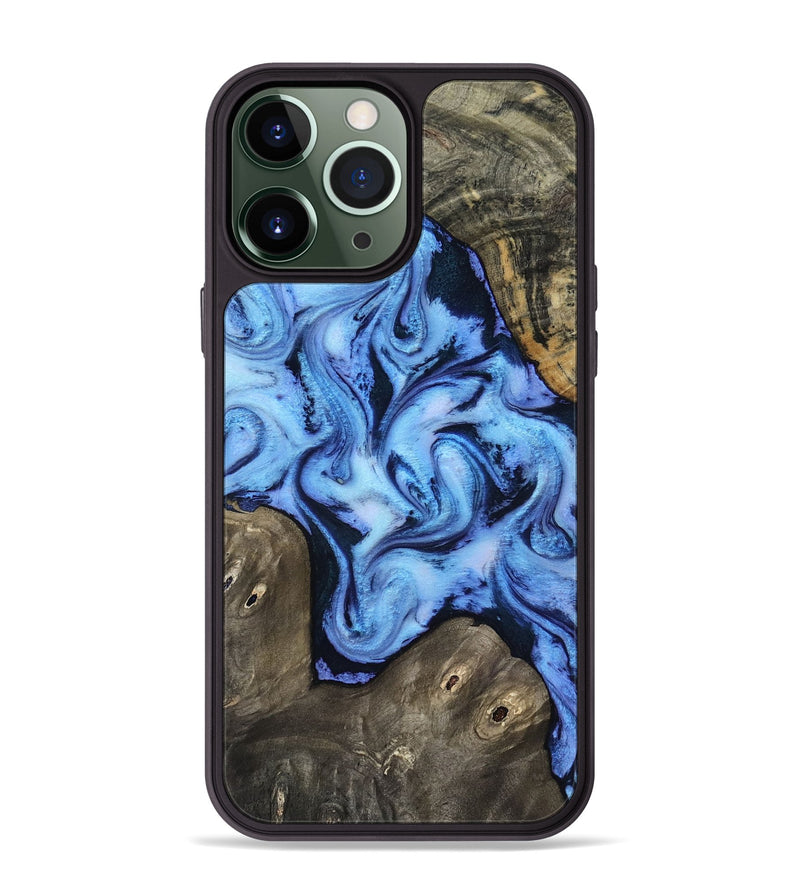 iPhone 13 Pro Max Wood Phone Case - Arleth (Blue, 818373)