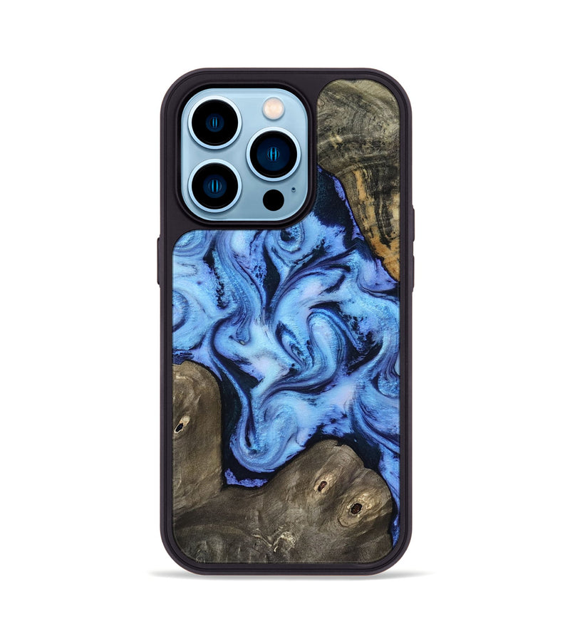 iPhone 14 Pro Wood Phone Case - Arleth (Blue, 818373)
