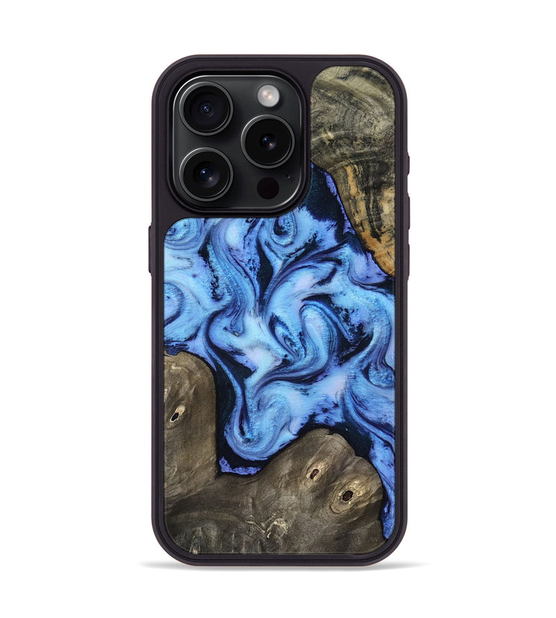 iPhone 15 Pro Wood Phone Case - Arleth (Blue, 818373)