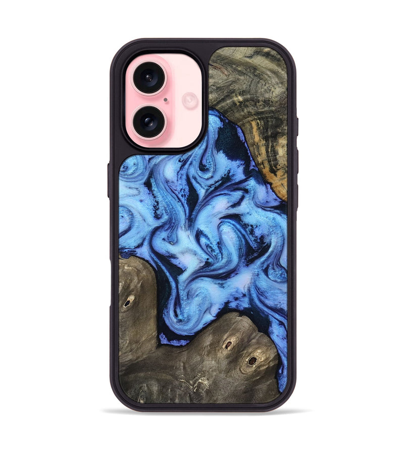 iPhone 16 Wood Phone Case - Arleth (Blue, 818373)