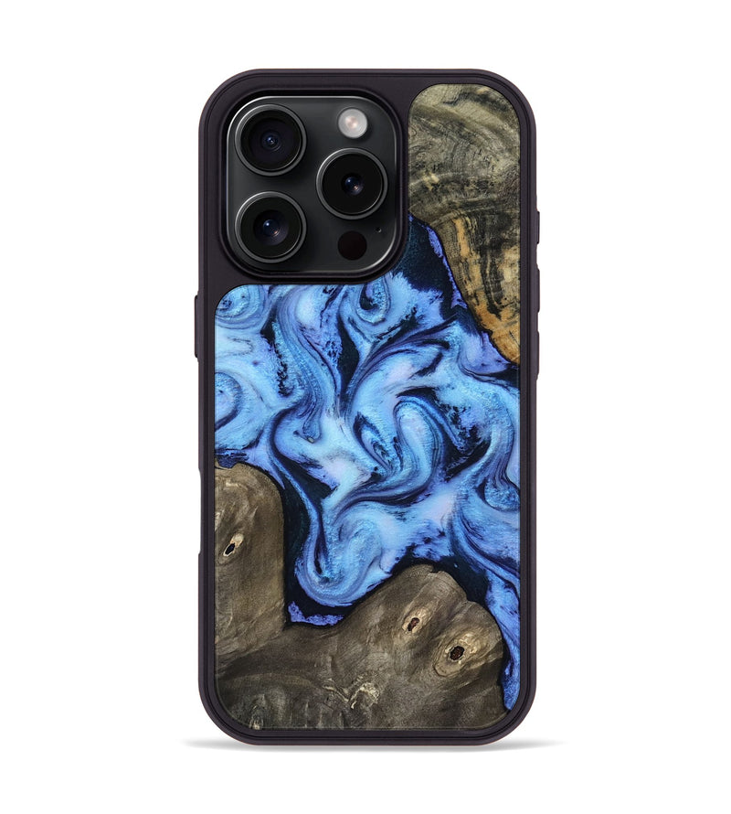 iPhone 16 Pro Wood Phone Case - Arleth (Blue, 818373)