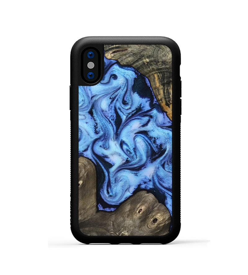 iPhone Xs Wood Phone Case - Arleth (Blue, 818373)