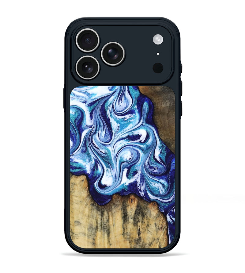 iPhone 17 Pro Max Wood Phone Case - Ignacio (Blue, 818374)