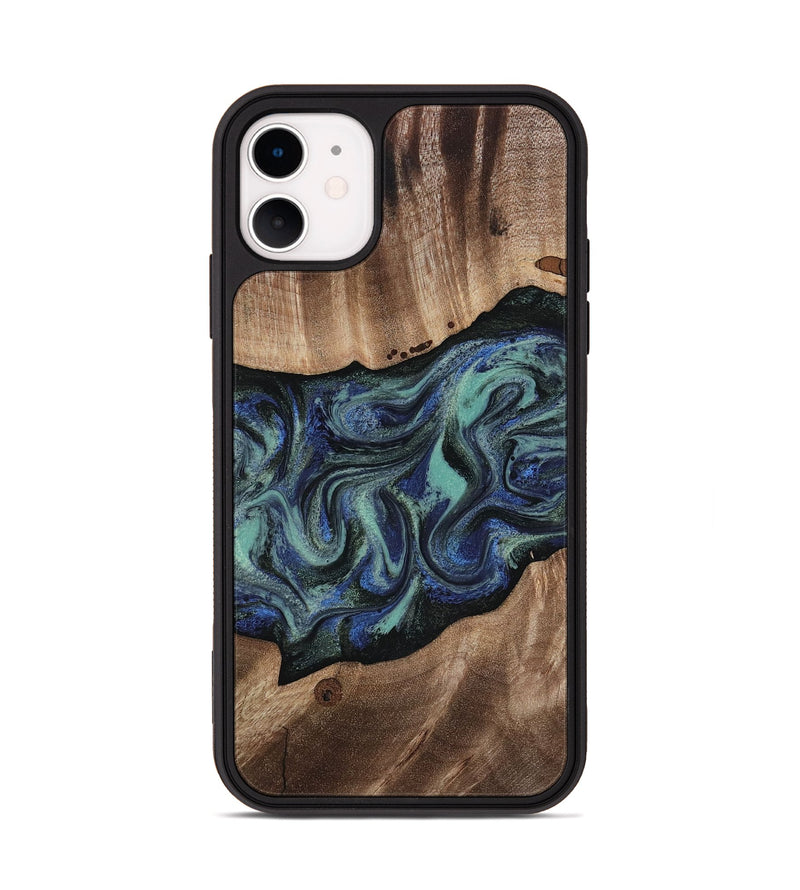 iPhone 11 Wood Phone Case - Zakary (Green, 818378)