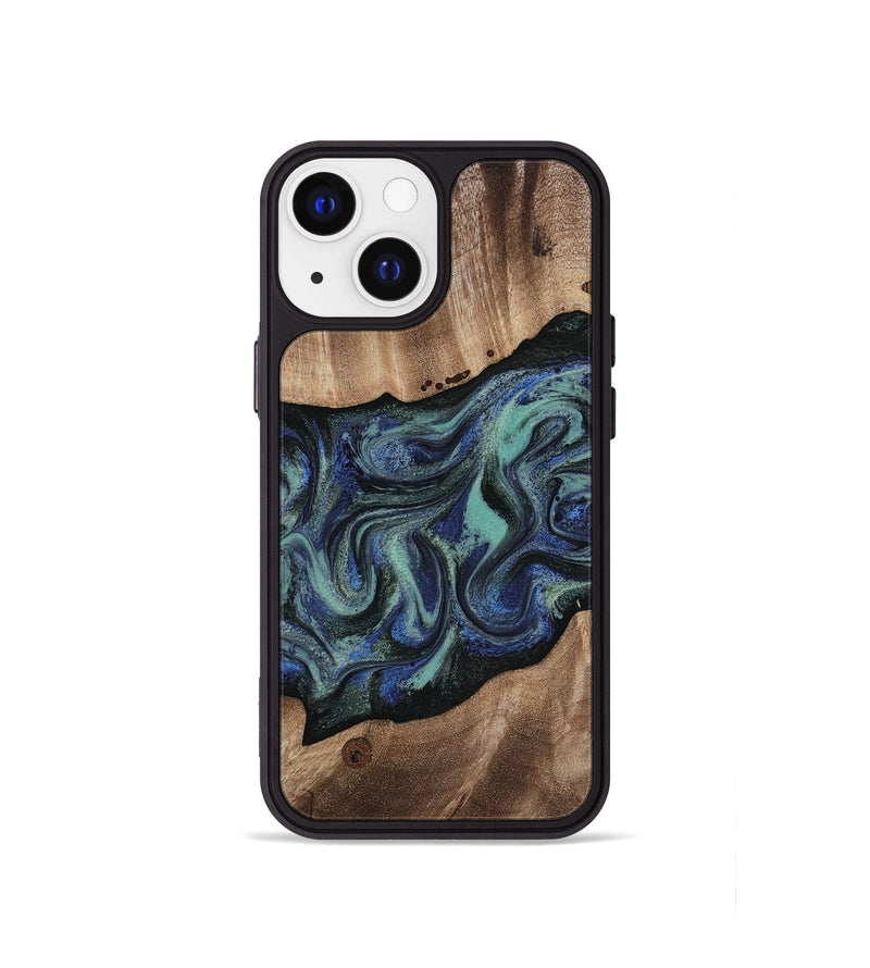 iPhone 13 mini Wood Phone Case - Zakary (Green, 818378)
