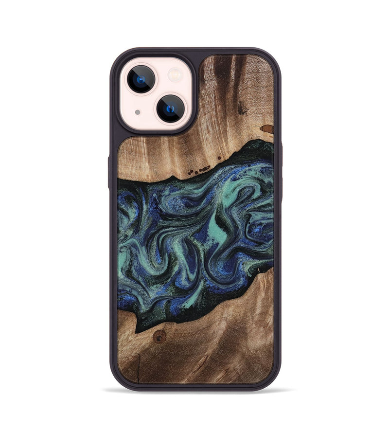 iPhone 14 Wood Phone Case - Zakary (Green, 818378)
