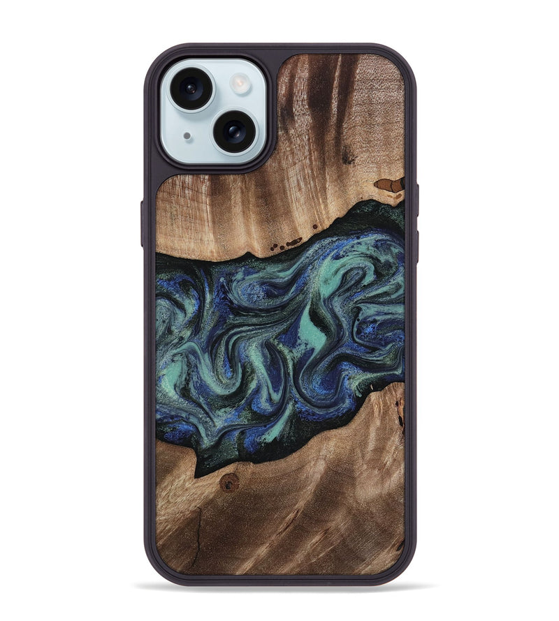 iPhone 15 Plus Wood Phone Case - Zakary (Green, 818378)