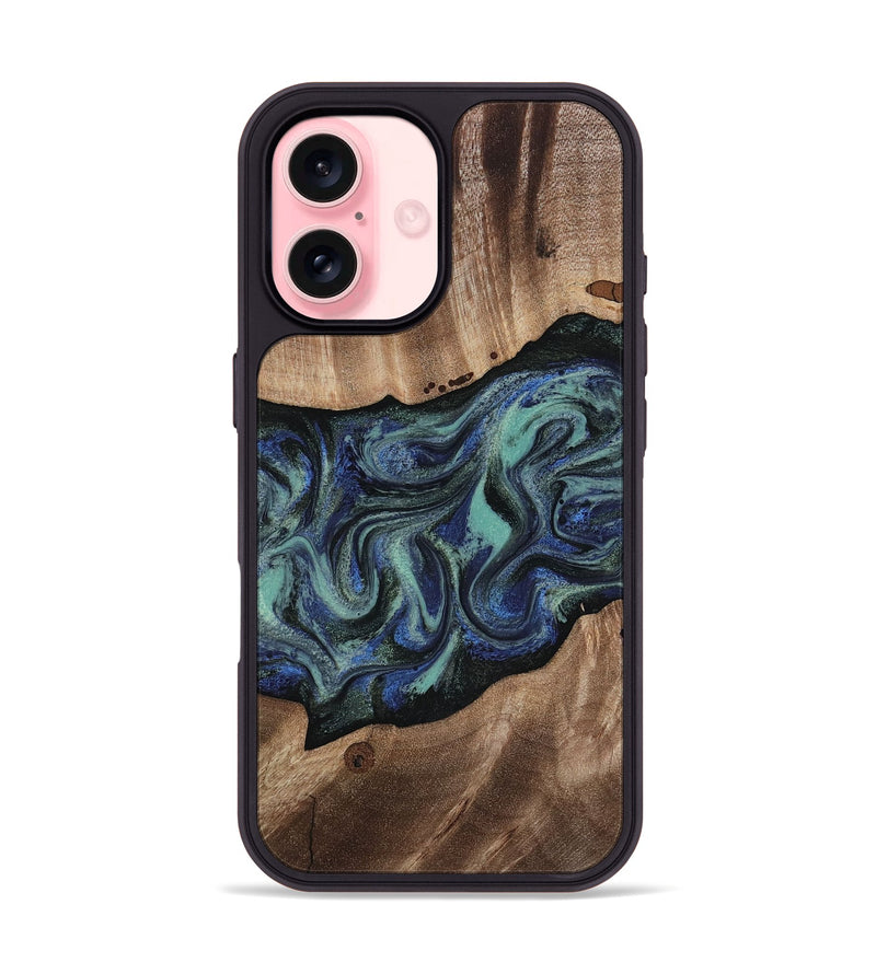 iPhone 16 Wood Phone Case - Zakary (Green, 818378)