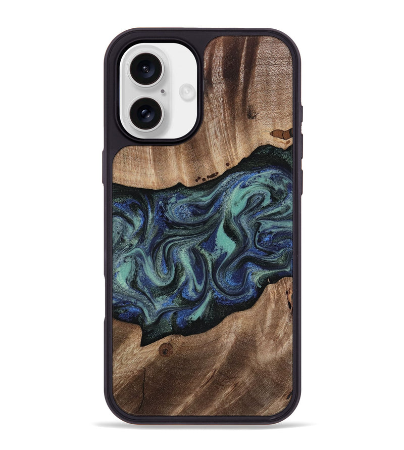 iPhone 16 Plus Wood Phone Case - Zakary (Green, 818378)