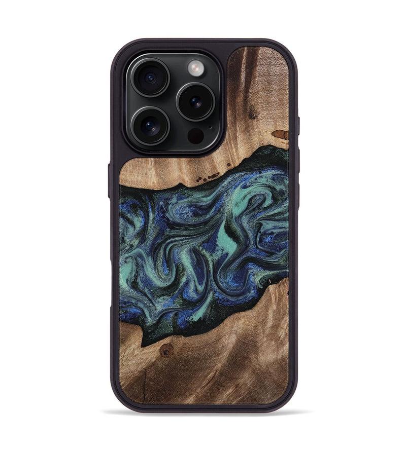 iPhone 16 Pro Wood Phone Case - Zakary (Green, 818378)