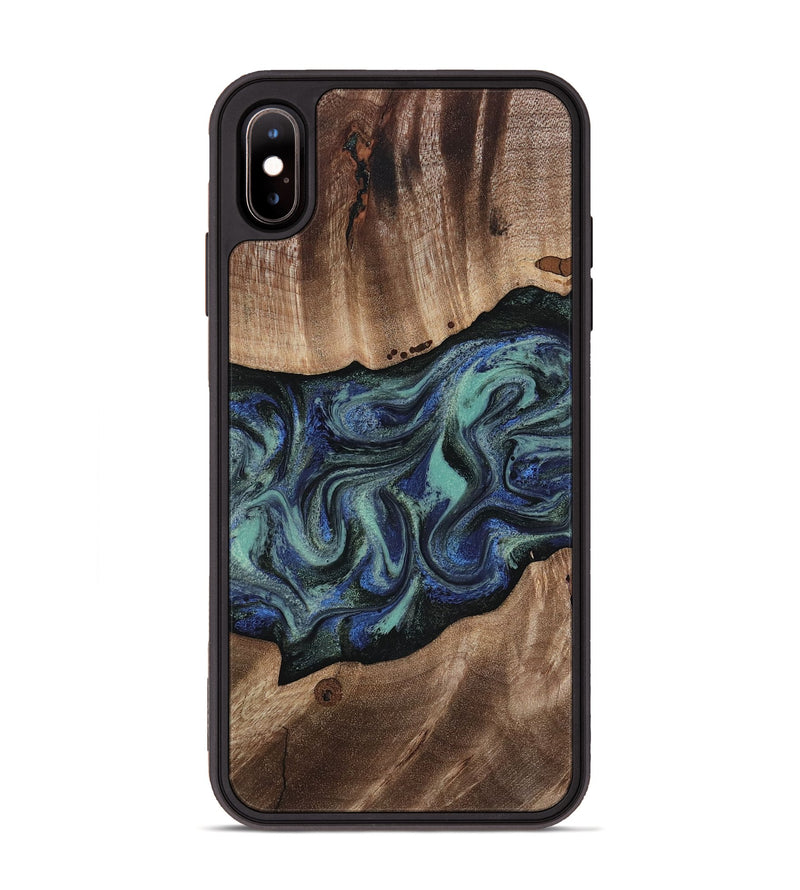 iPhone Xs Max Wood Phone Case - Zakary (Green, 818378)