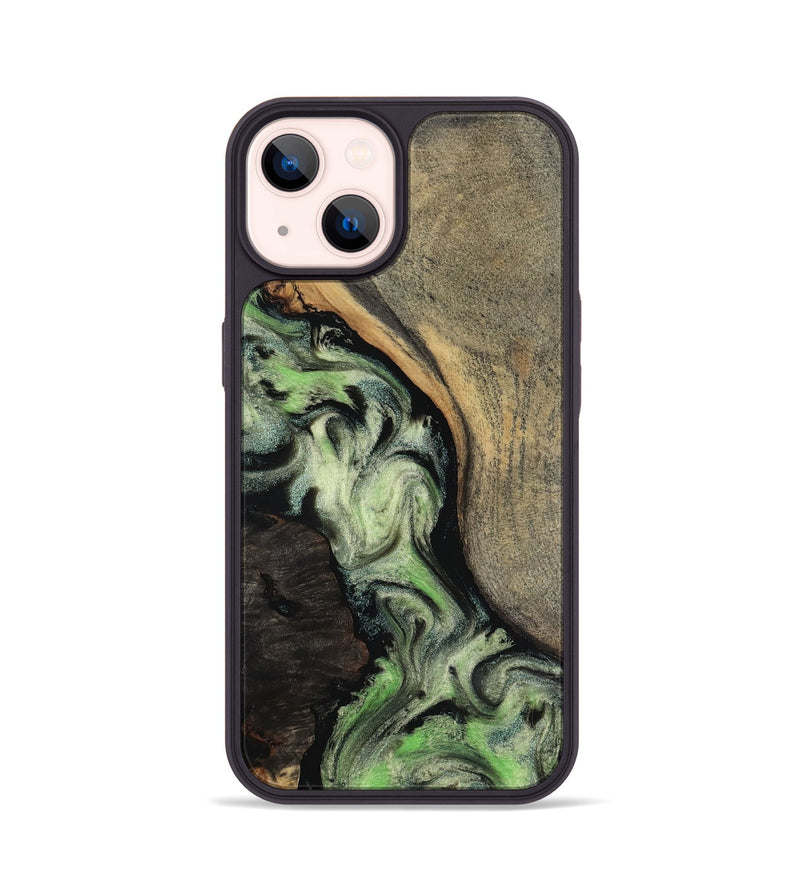 iPhone 14 Wood Phone Case - Kaia (Green, 818379)