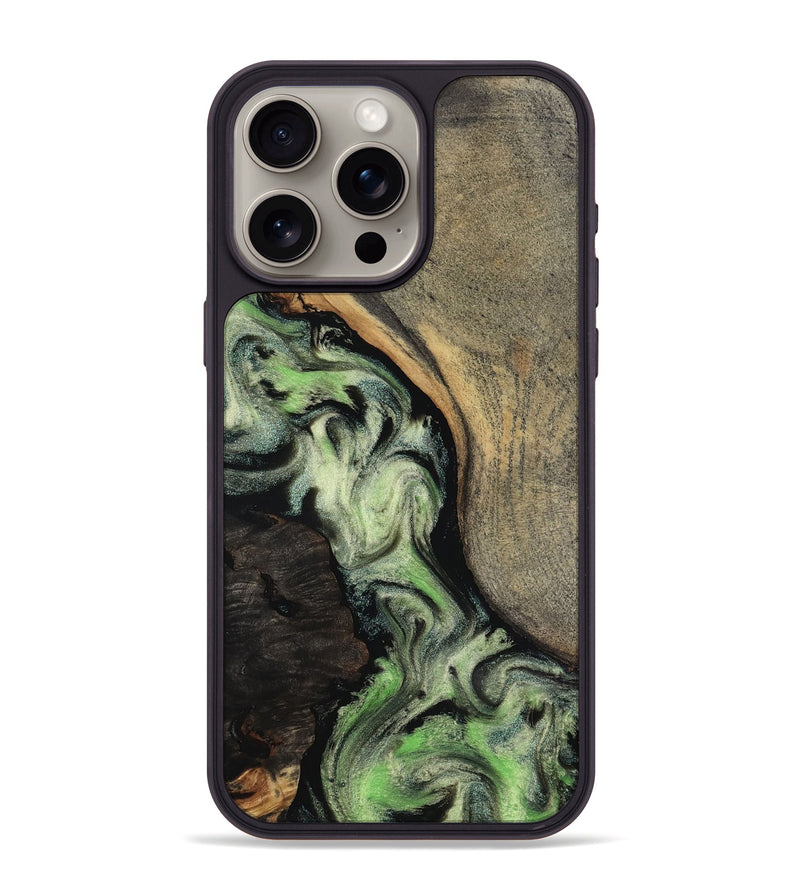 iPhone 15 Pro Max Wood Phone Case - Kaia (Green, 818379)