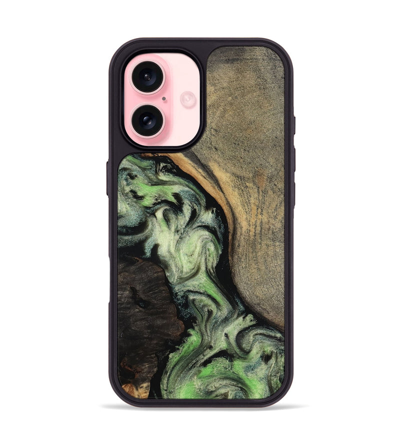iPhone 16 Wood Phone Case - Kaia (Green, 818379)