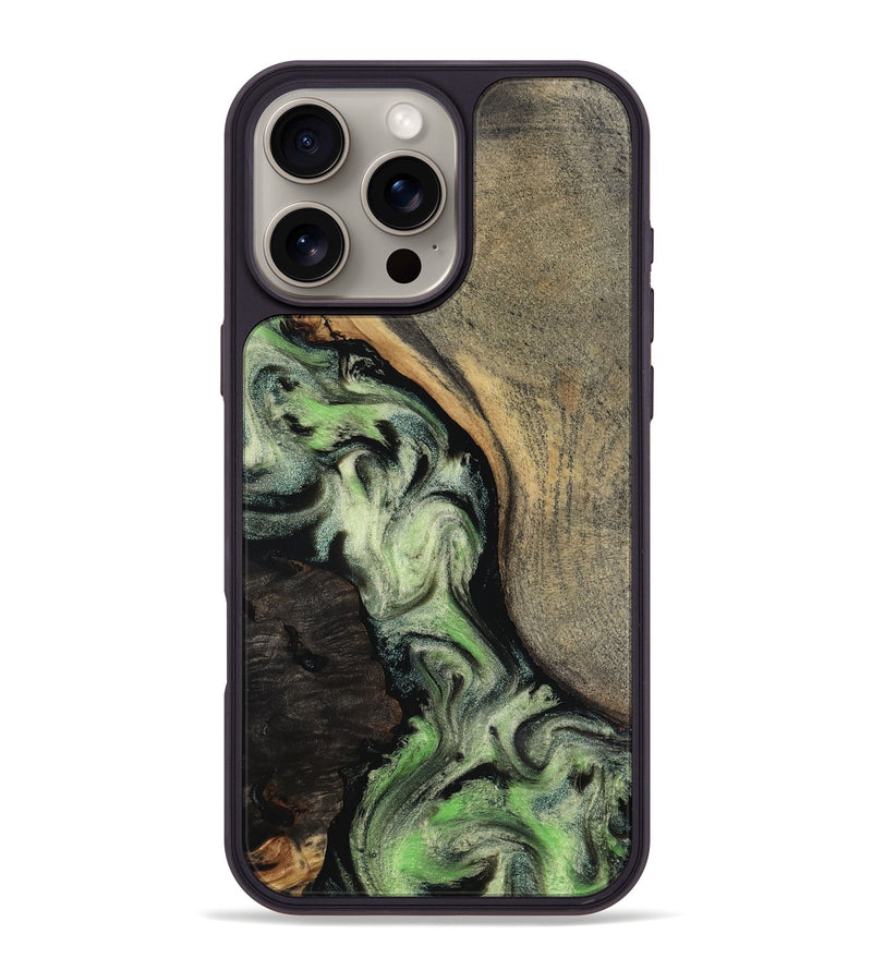 iPhone 16 Pro Max Wood Phone Case - Kaia (Green, 818379)