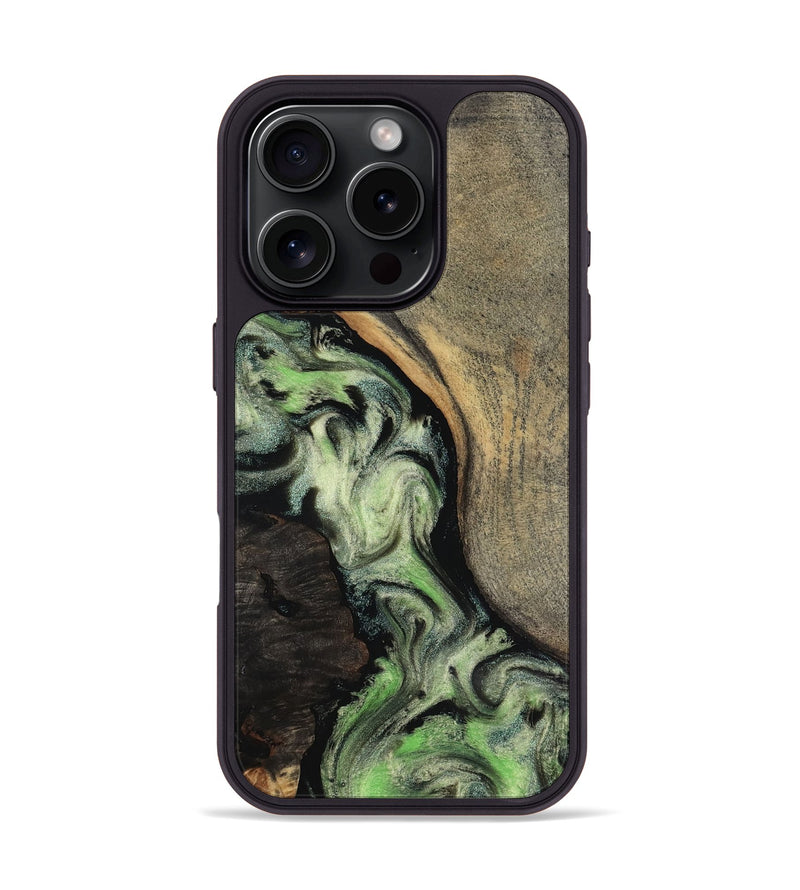 iPhone 16 Pro Wood Phone Case - Kaia (Green, 818379)