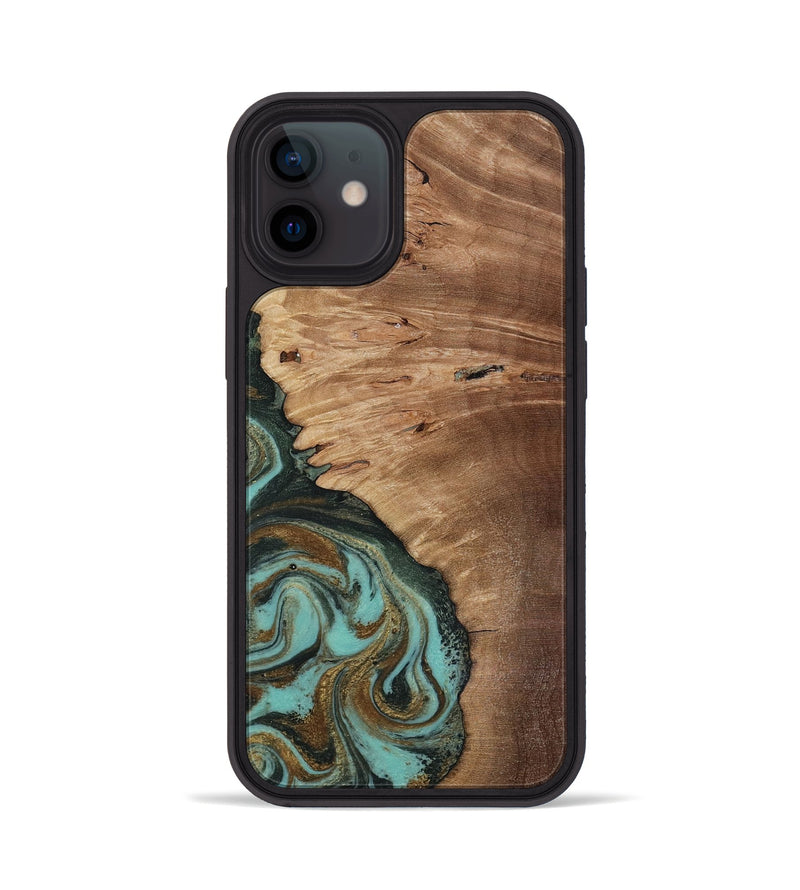 iPhone 12 Wood Phone Case - Nylah (Green, 818381)
