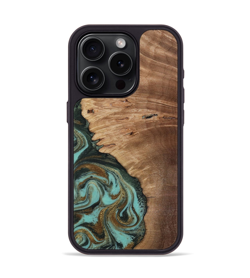 iPhone 15 Pro Wood Phone Case - Nylah (Green, 818381)
