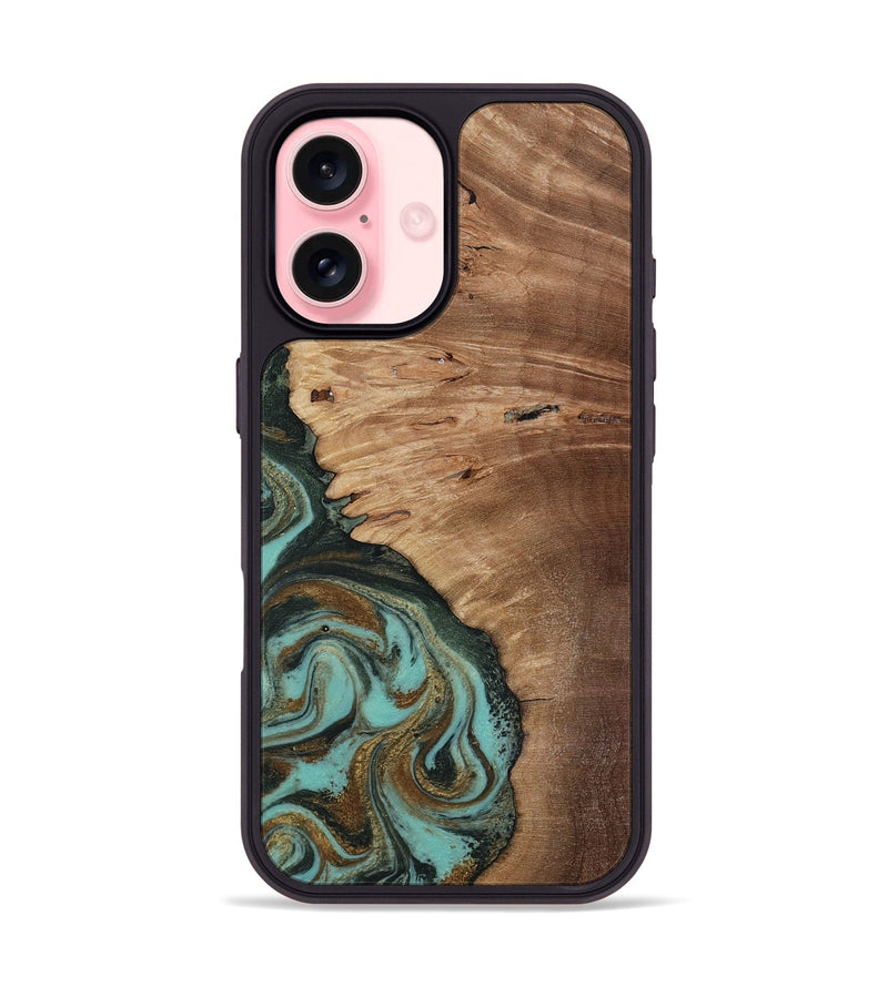 iPhone 16 Wood Phone Case - Nylah (Green, 818381)