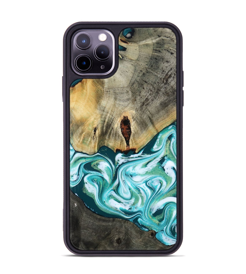iPhone 11 Pro Max Wood Phone Case - Carlos (Green, 818385)