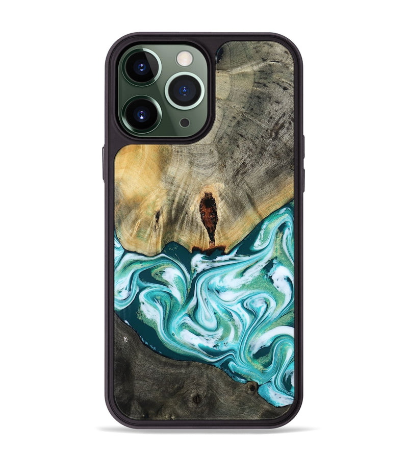 iPhone 13 Pro Max Wood Phone Case - Carlos (Green, 818385)