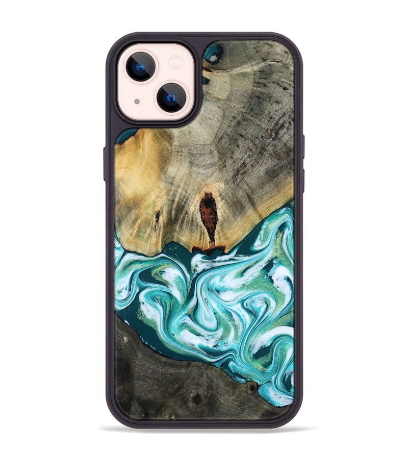 iPhone 14 Plus Wood Phone Case - Carlos (Green, 818385)