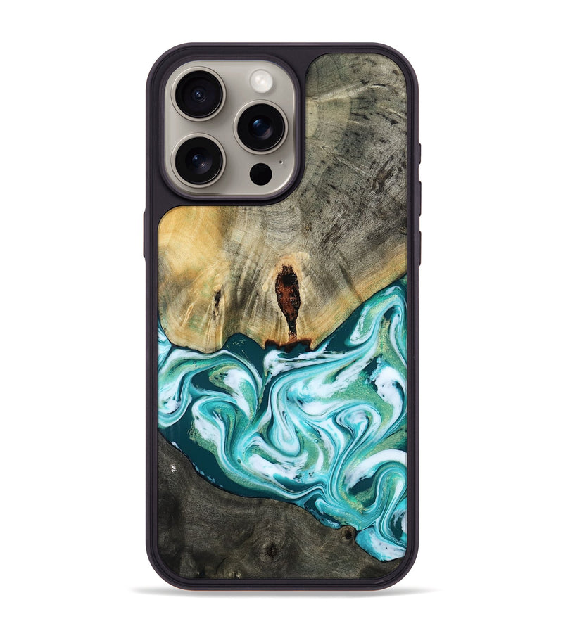 iPhone 15 Pro Max Wood Phone Case - Carlos (Green, 818385)