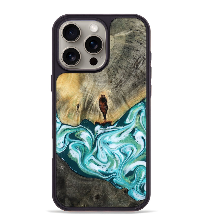 iPhone 16 Pro Max Wood Phone Case - Carlos (Green, 818385)