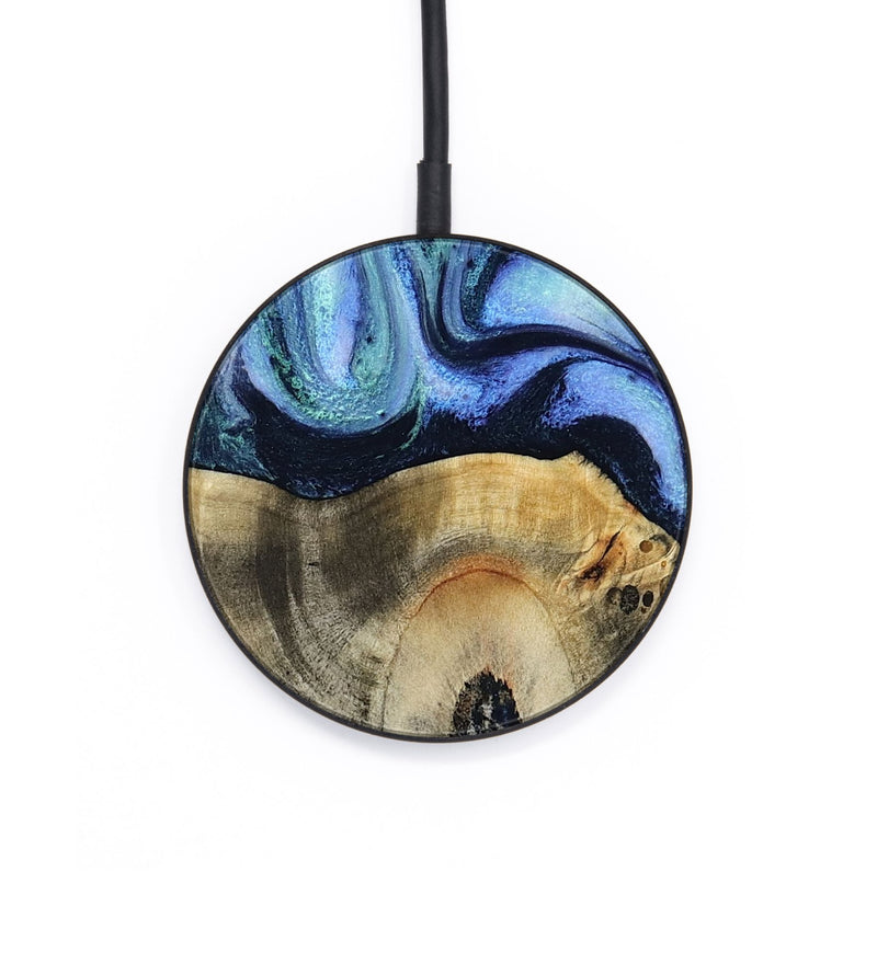 Circle Wood Wireless Charger - Myrtle (Blue, 818405)