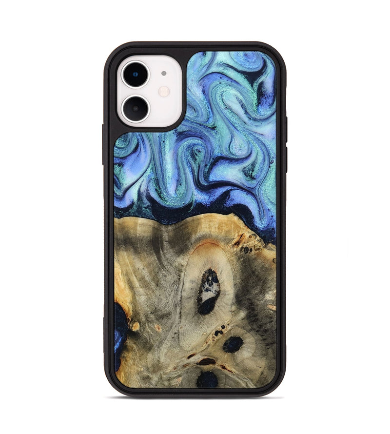 iPhone 11 Wood Phone Case - Myrtle (Blue, 818405)