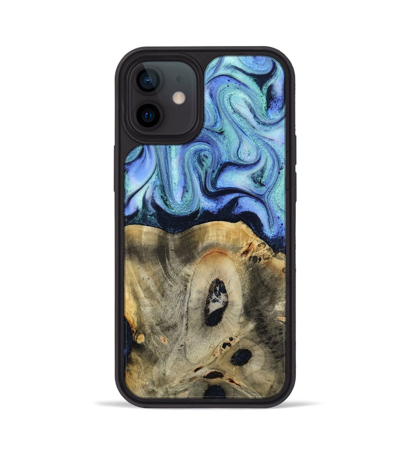 iPhone 12 Wood Phone Case - Myrtle (Blue, 818405)