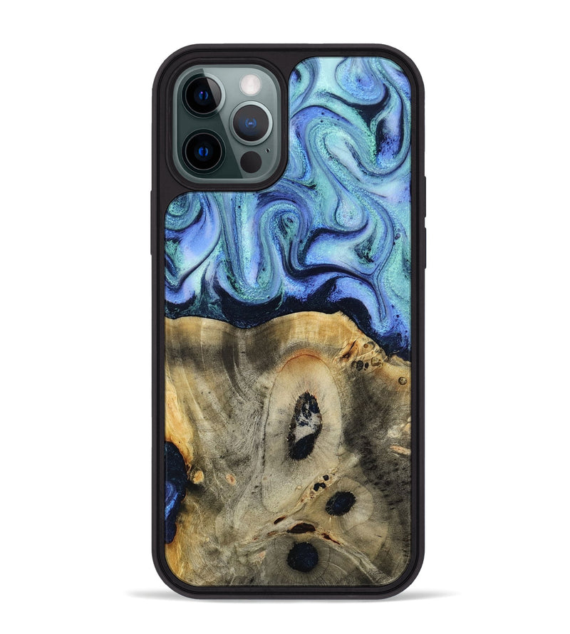 iPhone 12 Pro Max Wood Phone Case - Myrtle (Blue, 818405)