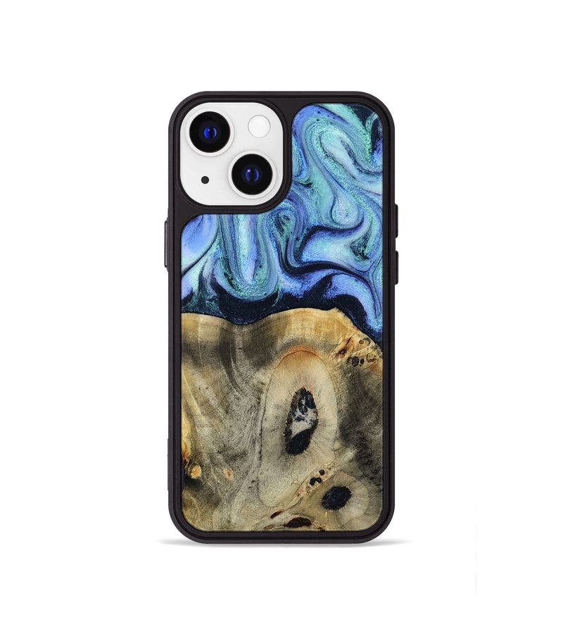 iPhone 13 mini Wood Phone Case - Myrtle (Blue, 818405)