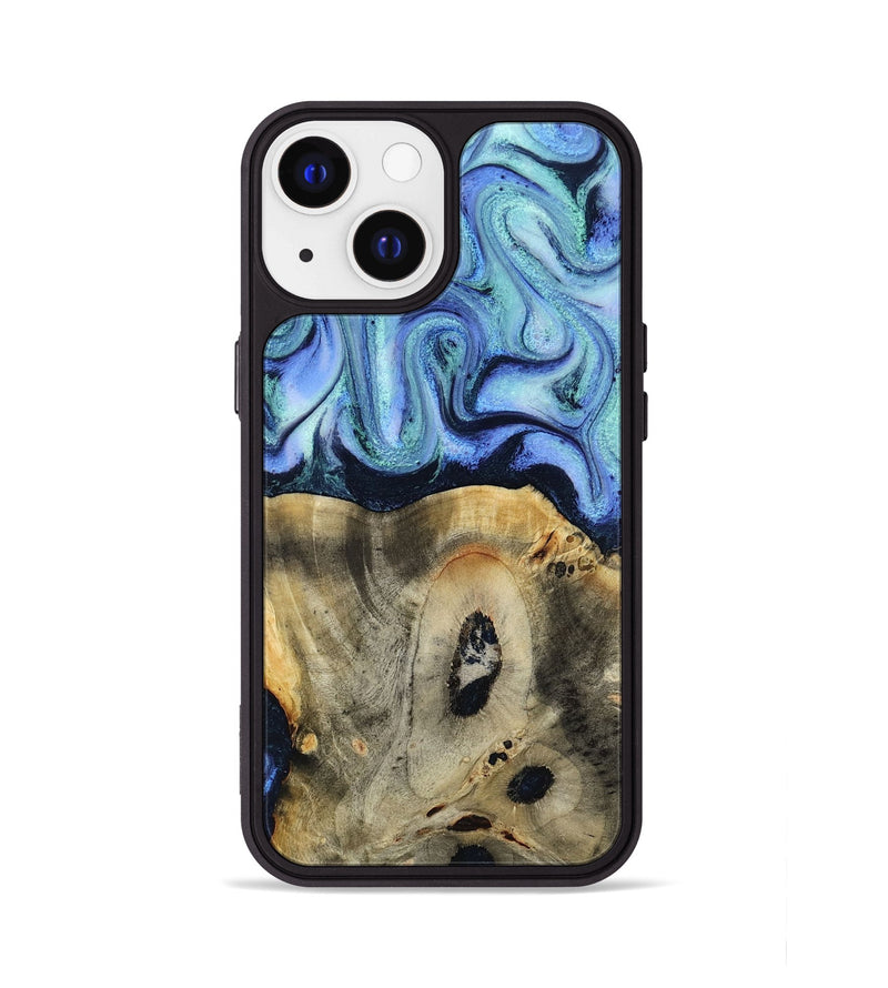 iPhone 13 Wood Phone Case - Myrtle (Blue, 818405)