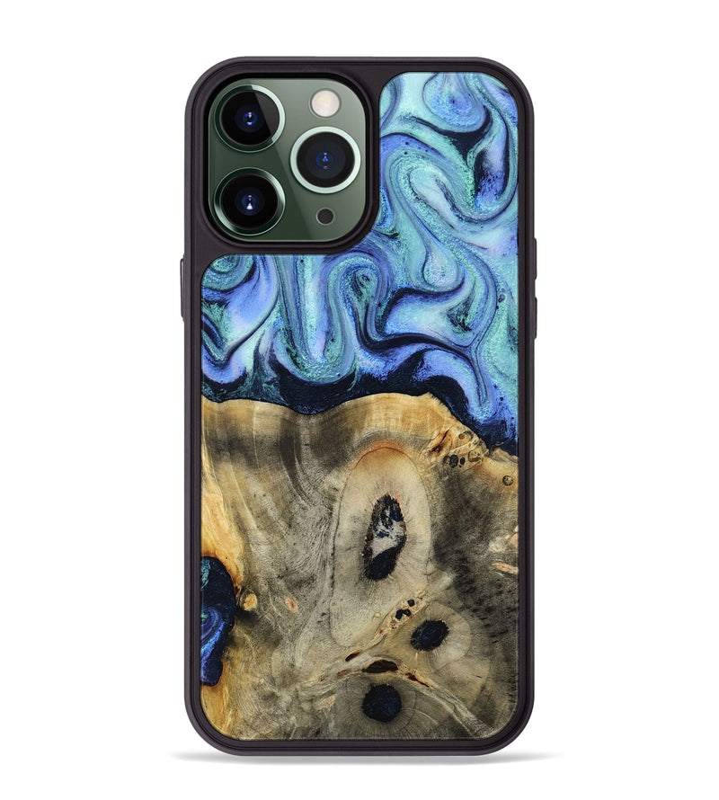 iPhone 13 Pro Max Wood Phone Case - Myrtle (Blue, 818405)