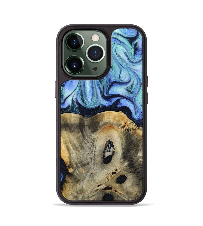 iPhone 13 Pro Wood Phone Case - Myrtle (Blue, 818405)
