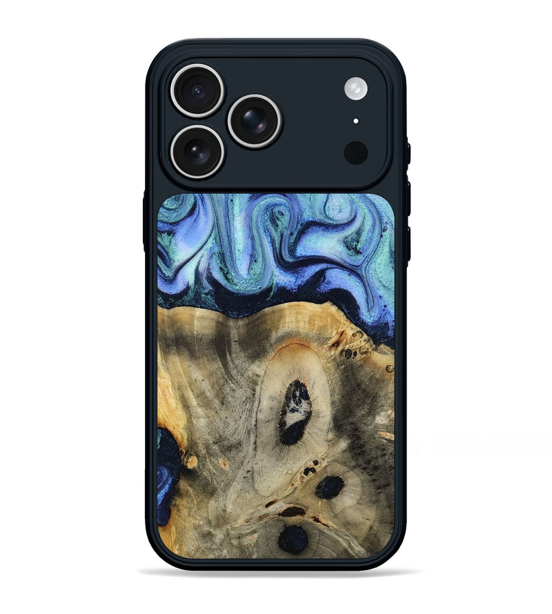 iPhone 17 Pro Max Wood Phone Case - Myrtle (Blue, 818405)