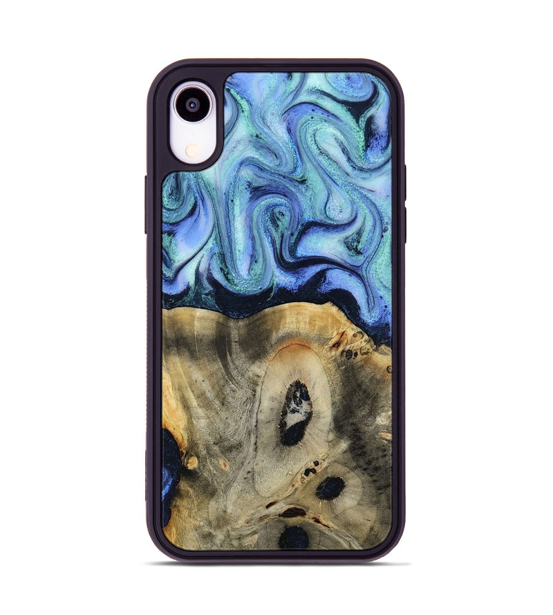 iPhone Xr Wood Phone Case - Myrtle (Blue, 818405)