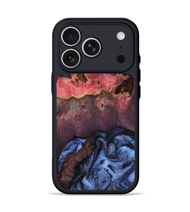 iPhone 17 Pro Wood Phone Case - Izael (Blue, 818408)