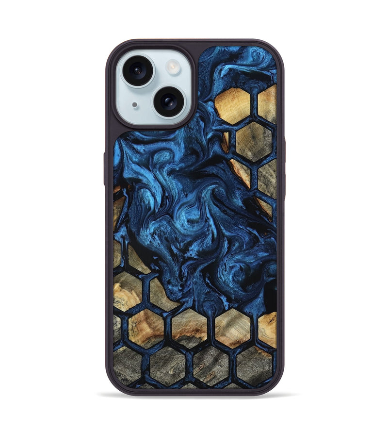 iPhone 15 Wood Phone Case - Flor (Pattern, 818410)