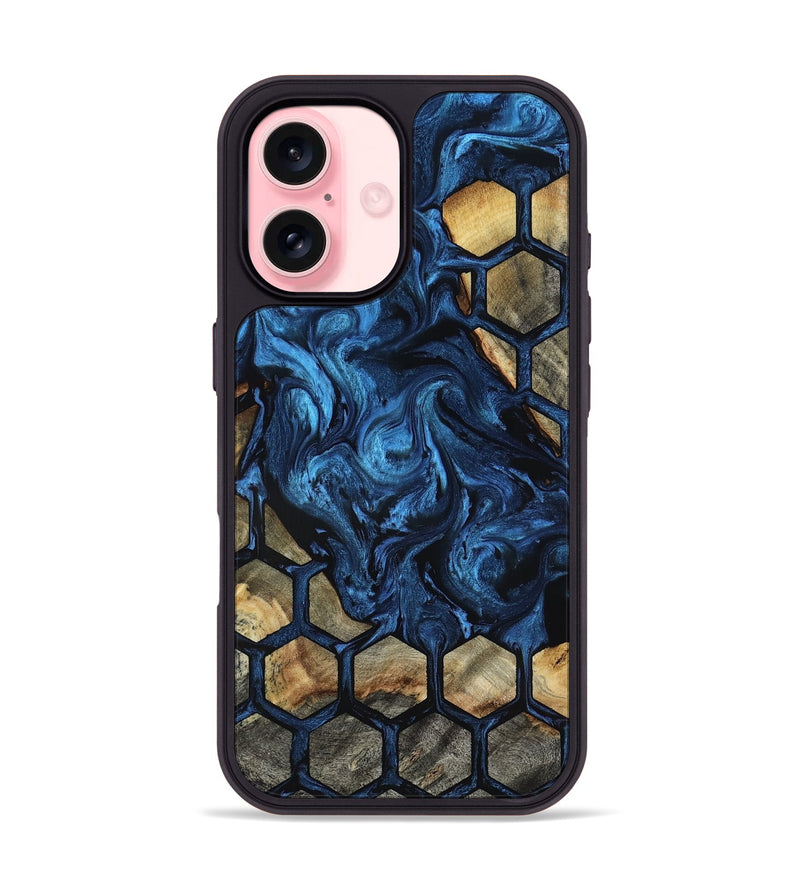 iPhone 16 Wood Phone Case - Flor (Pattern, 818410)